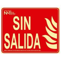 SEÑAL DE INCENDIO "SIN SALIDA" 20X25CM HOMOLOGADA SEGÚN NORMATIVA PP ROJO ARCHIVO 2000 6171-06H RJ (Espera 4 dias)